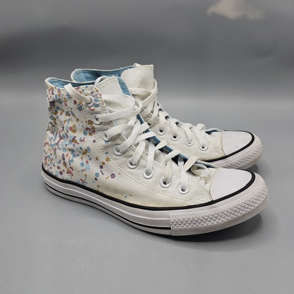 Converse Shoes - Converse High Top Flower Confetti Shoes Sneakers Size Women's 9 Mens 7